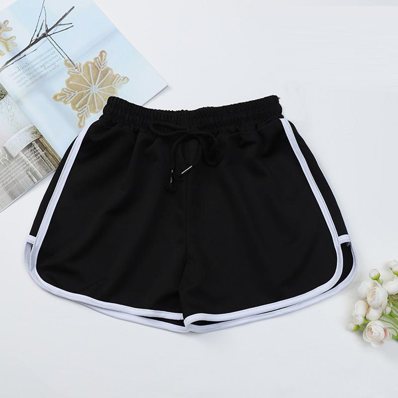 V562-B1074793060DBT-202503262012-00 High Waist Straight Yoga Shorts Women Casual Loose Outerwear - Black - S - Image 1