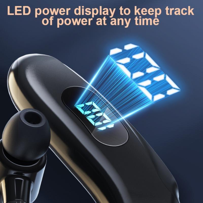 V562-B1077161060DBT-202505261806-04 Wireless Bluetooth Earhook Earphones with Digital Display - Business Sports - White - Image 5