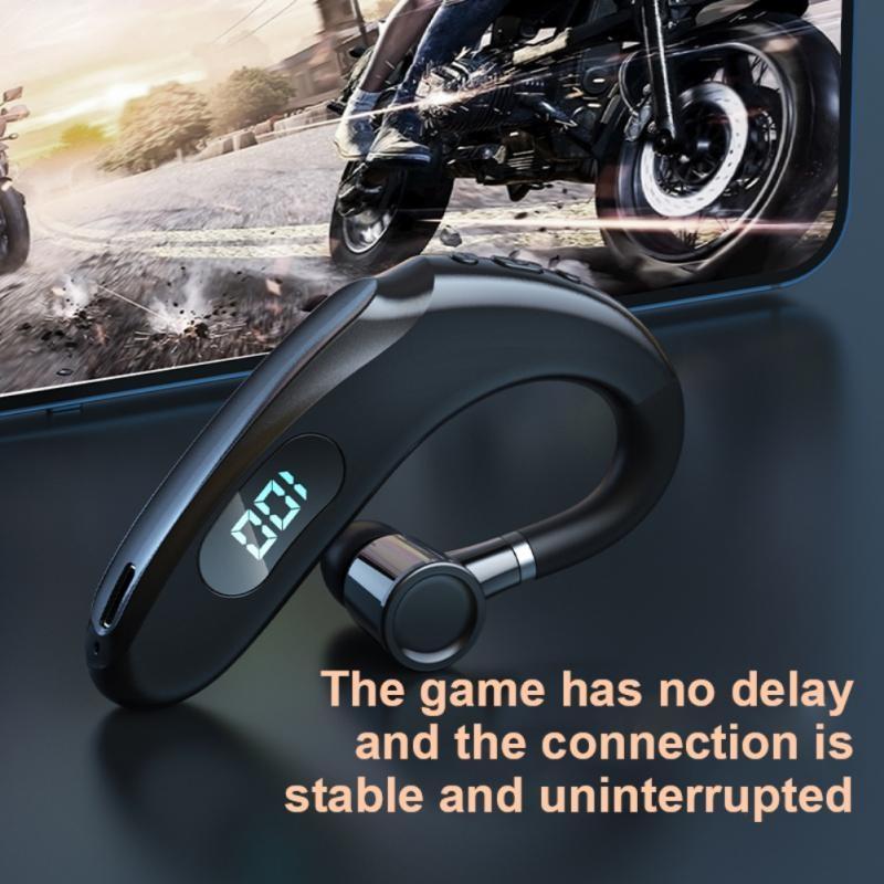 V562-B1077161060DBT-202505261806-06 Wireless Bluetooth Earhook Earphones with Digital Display - Business Sports - White - Image 7