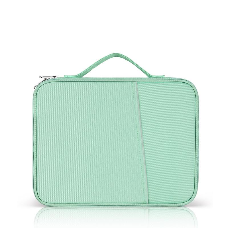 V562-B107845400ADE-202502272016-00 Leather Portable Bag with Cloth Texture - Green - Image 1