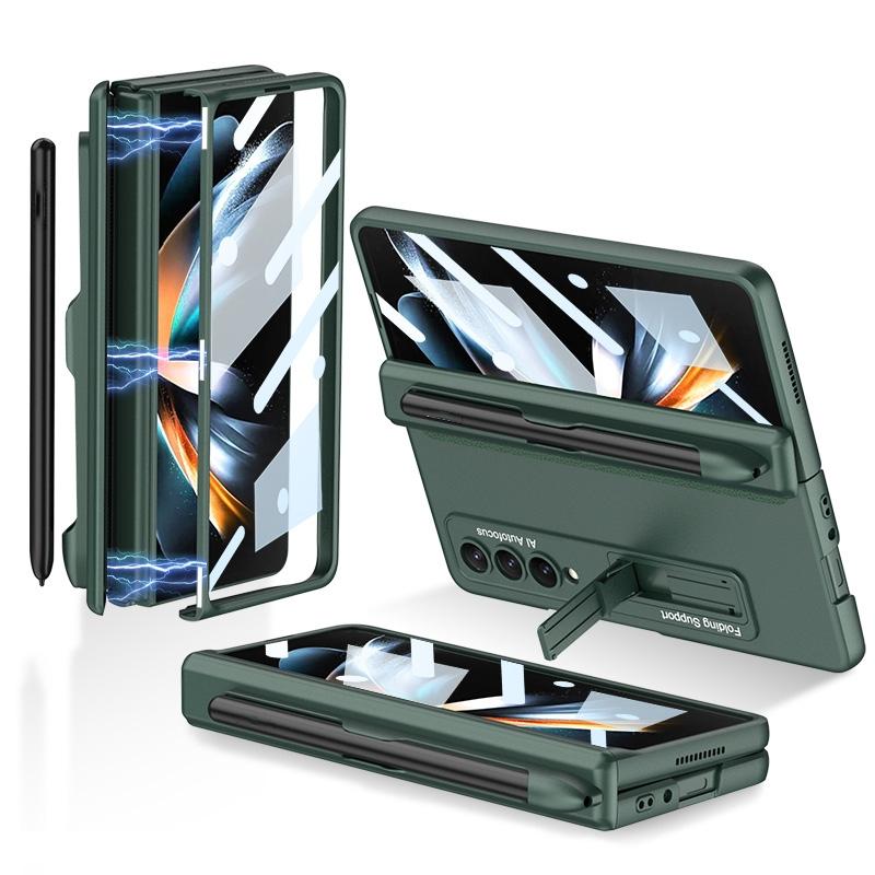 V562-B107857300ADE-202505291211-12 For Samsung Galaxy Z Fold4 5G Foldable Magnetic Flip Case With Holder & Pen Slot - Gkk - Night Green - Image 13