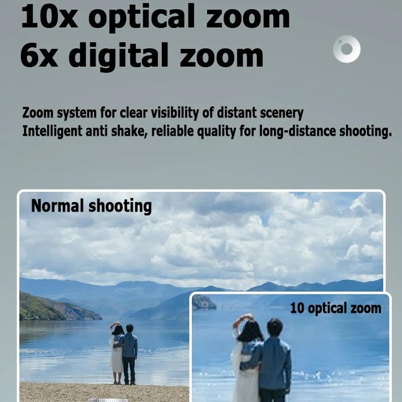 V562-B1080164060DBT-222171-04 4K Hd Optical Zoom Digital Camera 60Mp Dual Screen Selfie Camera No Memory - White - Image 5
