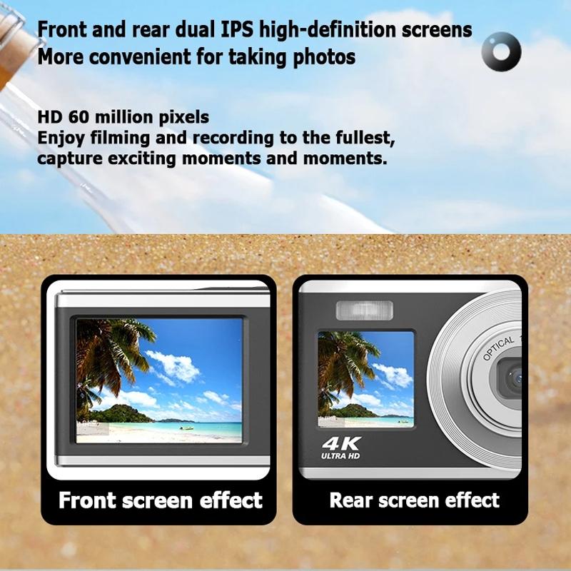 V562-B1080164060DBT-222171-12 4K Hd Optical Zoom Digital Camera 60Mp Dual Screen Selfie Camera No Memory - White - Image 13