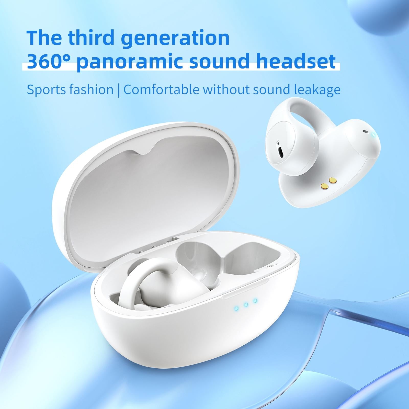 V562-B108128500ADE-202505261753-02 Wireless Bluetooth Earphone - Ear-mounted T306 - White - Image 3