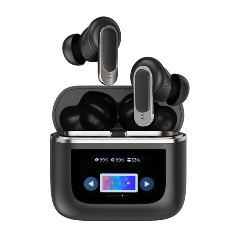 V562-B1081944060DBT-202505221953-01 Wireless Anc Bluetooth Earphones with Touch Screen and Active Noise Reduction - Black - Image 2