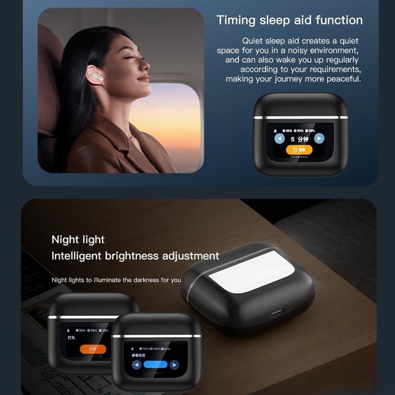 V562-B1081944060DBT-202505221953-04 Wireless Anc Bluetooth Earphones with Touch Screen and Active Noise Reduction - Black - Image 5