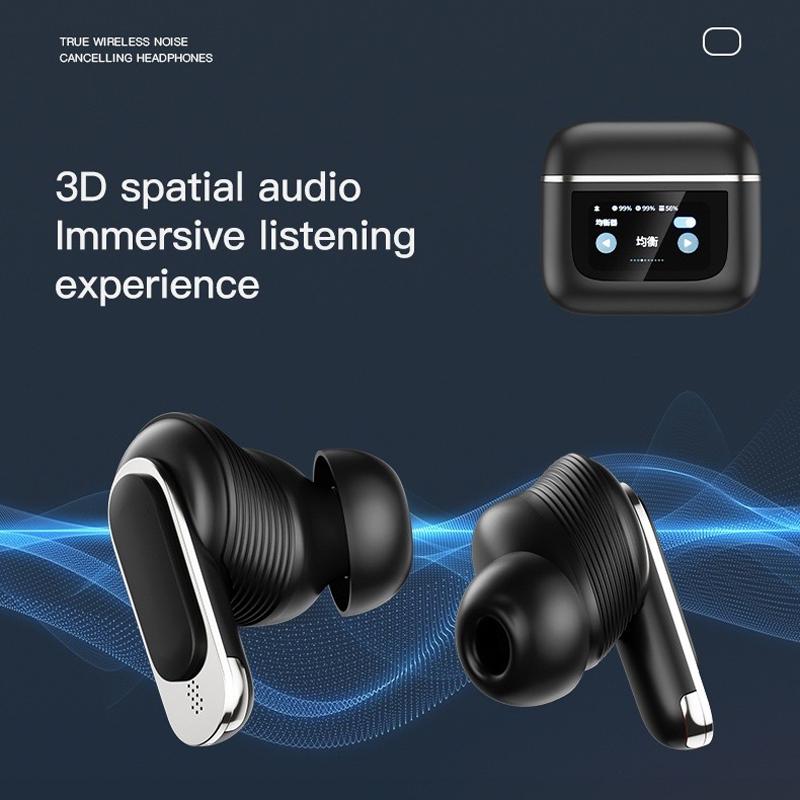 V562-B1081944060DBT-202505221953-14 Wireless Anc Bluetooth Earphones with Touch Screen and Active Noise Reduction - Black - Image 15