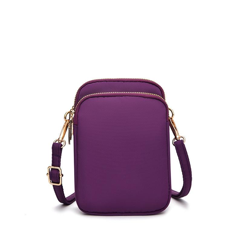 V562-B1082774060DBT-202505191630-00 Women Mini Crossbody Phone Bag With Headphone Hole - Dark Purple - Image 1