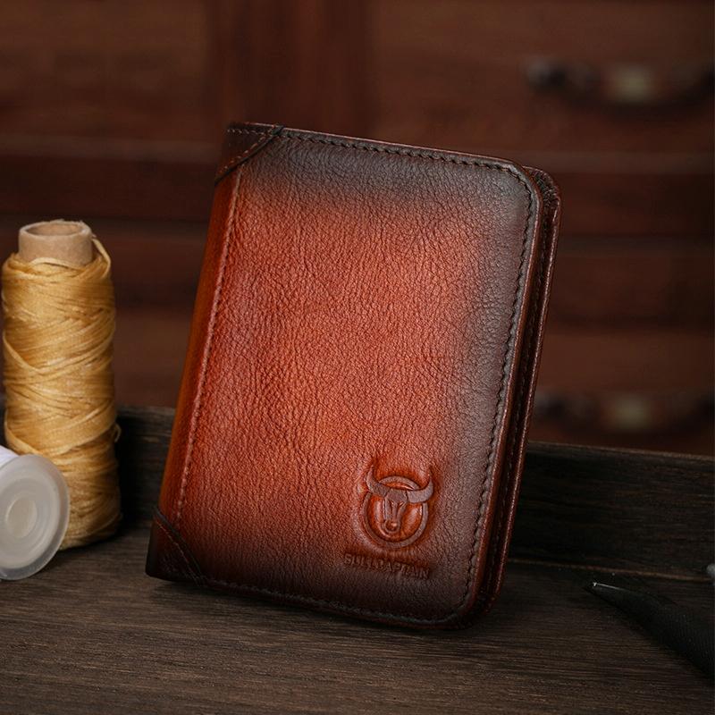 V562-B1083324060DBT-202504021920-00 Men Rfid Leather Wallet with Coin Clip - Brown - Image 1