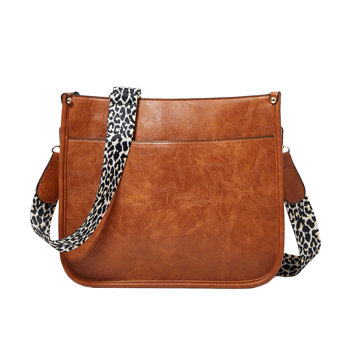 V562-B1084343060DBT-202505191541-00 Leopard Print Waterproof Crossbody Tote Bag - Brown - Image 1