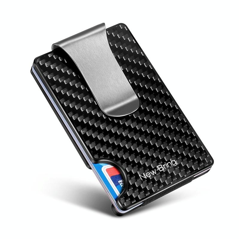 V562-B1084477850DBT-202503280212-01 Ultra Thin Rfid Carbon Fiber Wallet For Men Anti Theft Card Holder - Black - Image 2