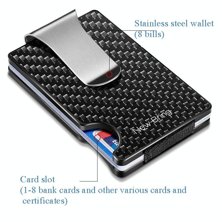 V562-B1084477850DBT-202503280212-05 Ultra Thin Rfid Carbon Fiber Wallet For Men Anti Theft Card Holder - Black - Image 6