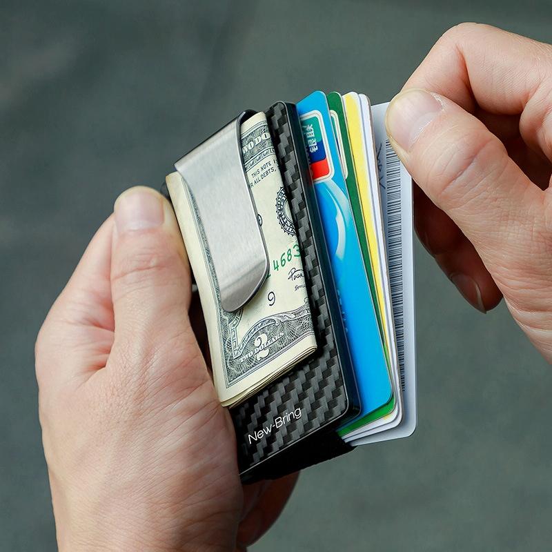 V562-B1084477850DBT-202503280212-07 Ultra Thin Rfid Carbon Fiber Wallet For Men Anti Theft Card Holder - Black - Image 8