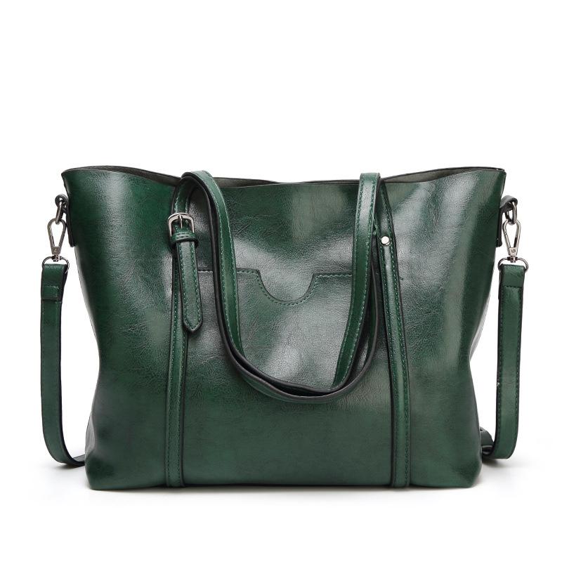 V562-B1087371060DBT-202503041341-08 Stylish All-match Leather Handbag - Wax Finish - Khaki - Image 9