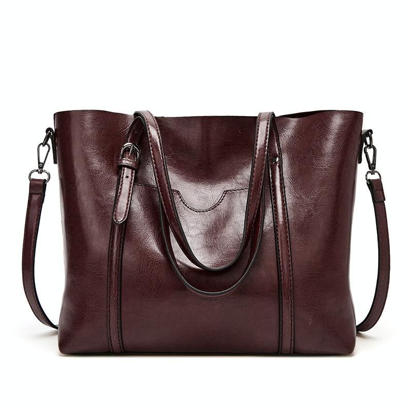 V562-B1087371060DBT-202503041341-11 Stylish All-match Leather Handbag - Wax Finish - Khaki - Image 12