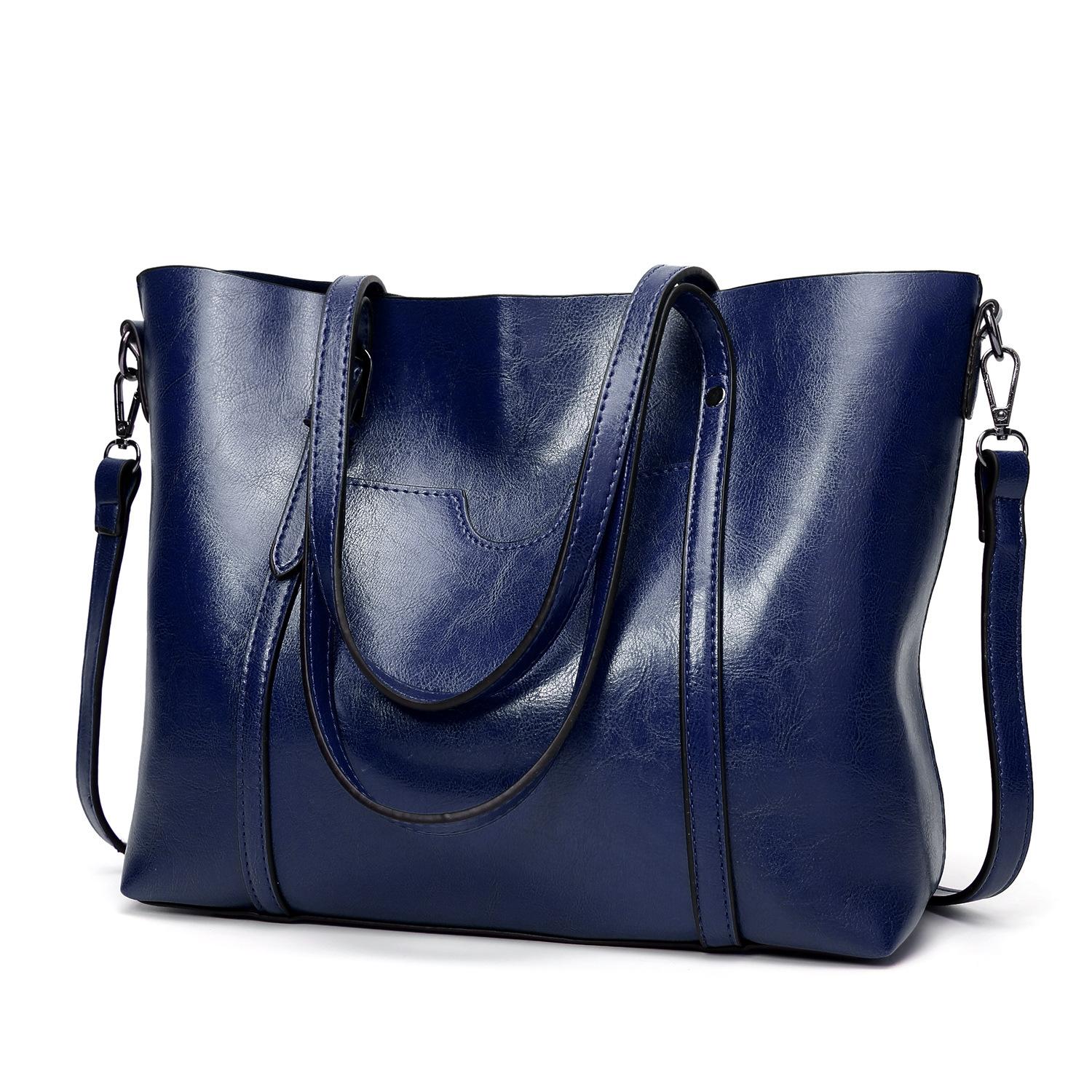 V562-B1087371060DBT-202503041341-14 Stylish All-match Leather Handbag - Wax Finish - Khaki - Image 15