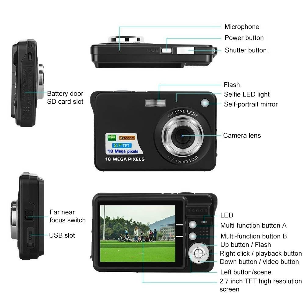 V562-B1087492060DBT-221191-03 Compact Digital Camera For Daily Photos And Videos - Ideal For Students - Silver - Image 4