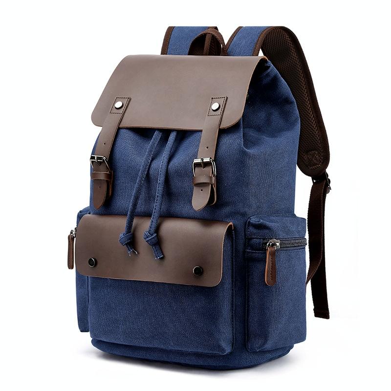 V562-B1090023060DBT-226249-01 Student Canvas Backpack - Compact and Stylish - Khaki - Image 2