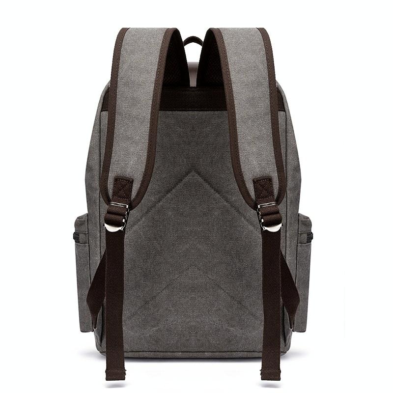 V562-B1090023060DBT-226249-03 Student Canvas Backpack - Compact and Stylish - Khaki - Image 4