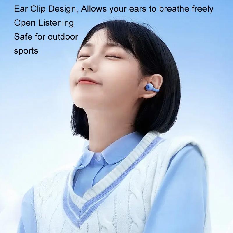 V562-B1099634060DBT-202505222005-09 Wireless Bluetooth Earphone - Transparent Ear Clip - Ows Sports - Beige - Image 10