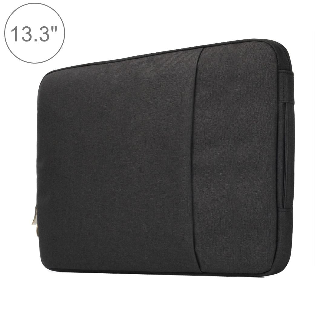 V562-B1101BL-202504251825-00 Universal Denim Laptop Bag for 13.3 Notebooks - Fits Macbook Air / Pro - Portable & Stylish - 35.5x26.5x2cm - Black - Image 1