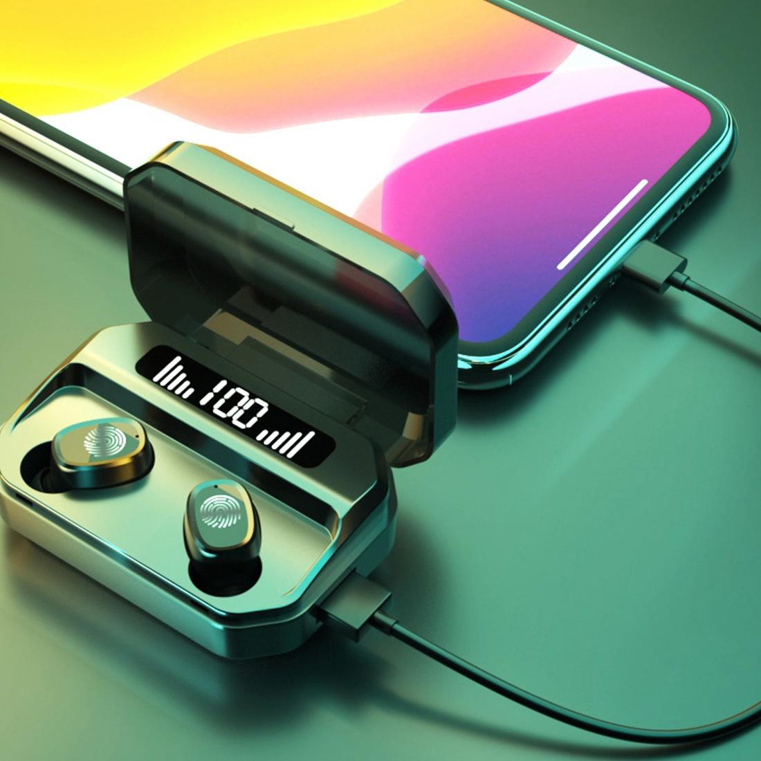 V562-B1546SAS-202505261842-13 Wireless Bluetooth 5.0 Earbuds with Touch Display & Charging Case - Black - Image 14