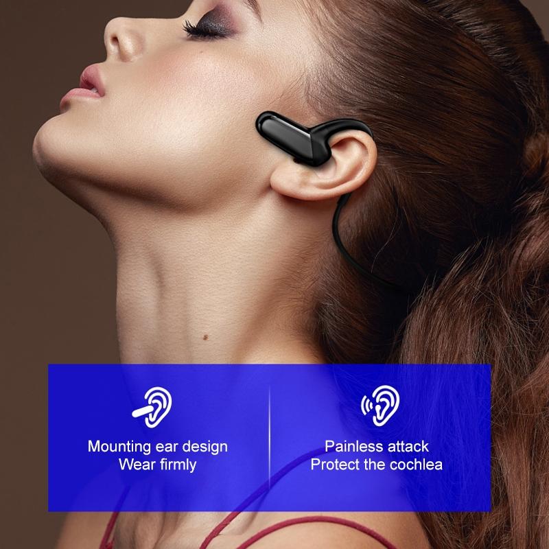 V562-B1551SXPI-202505222015-11 Waterproof Bone Conduction Bluetooth Earphones 5.0 for Sports - Black - Image 12