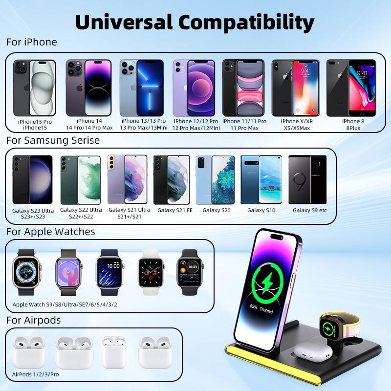 V562-B1589G8PI-202504212031-03 Foldable 15W Magnetic Wireless Charger With Ambient Light - Black - Image 4