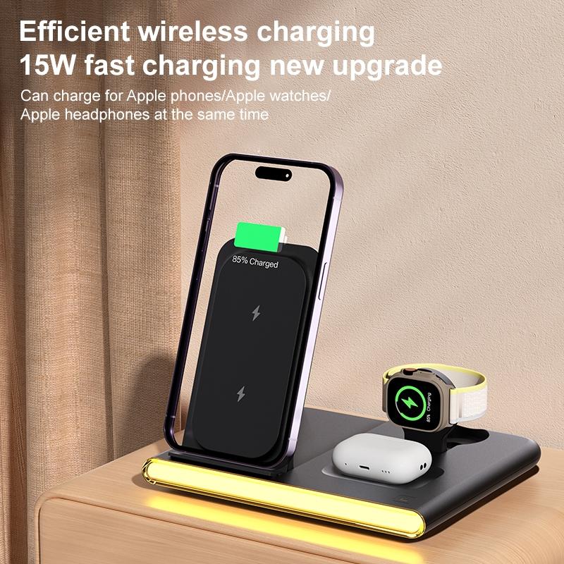 V562-B1589G8PI-202504212031-04 Foldable 15W Magnetic Wireless Charger With Ambient Light - Black - Image 5