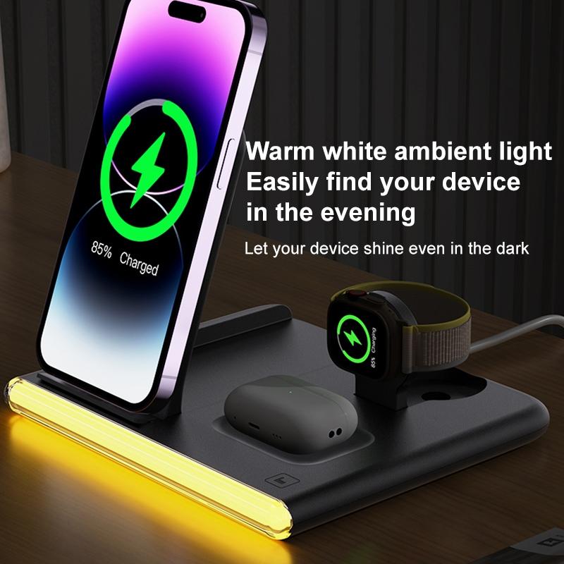 V562-B1589G8PI-202504212031-07 Foldable 15W Magnetic Wireless Charger With Ambient Light - Black - Image 8