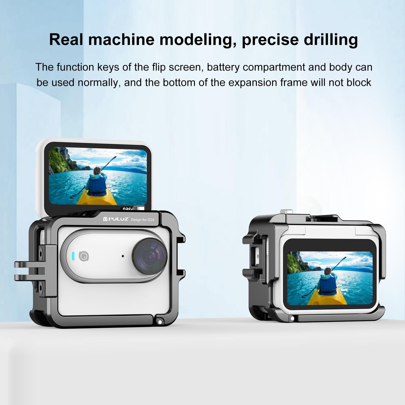 V562-B179UP-202502212055-05 Aluminum Alloy Protective Frame for Insta360 Go 3 Camera with Battery Case - Image 6