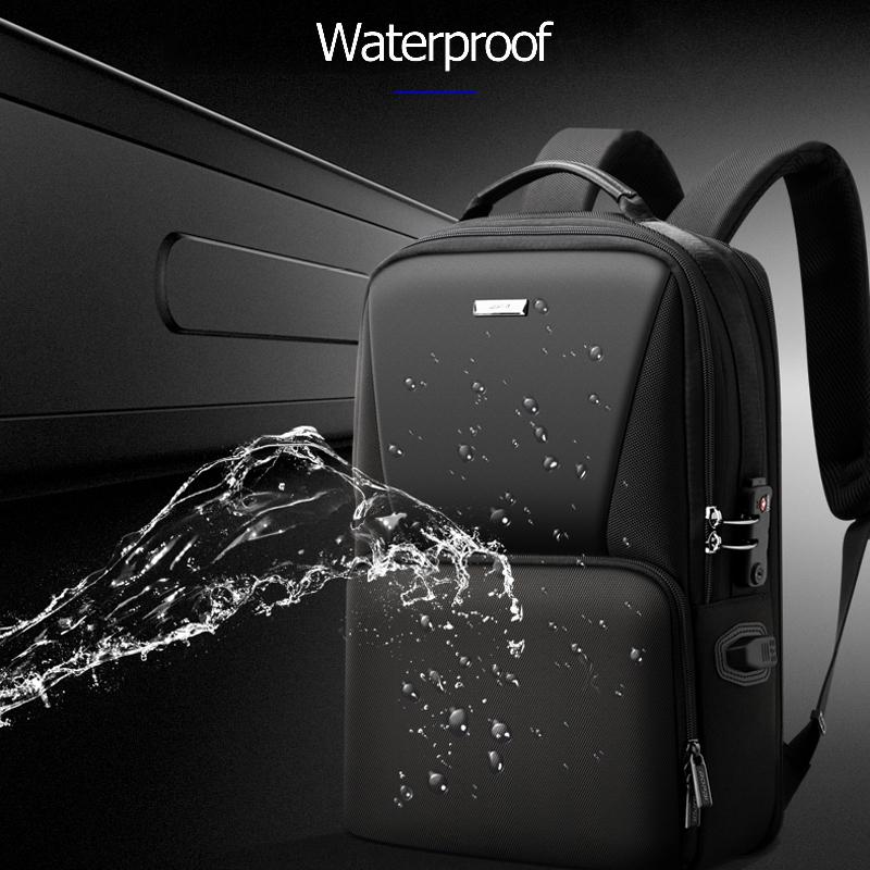 V562-B1856GO-202505291705-03 Anti-theft Waterproof Business Backpack for Travel - 30x15x44cm in Black - Image 4