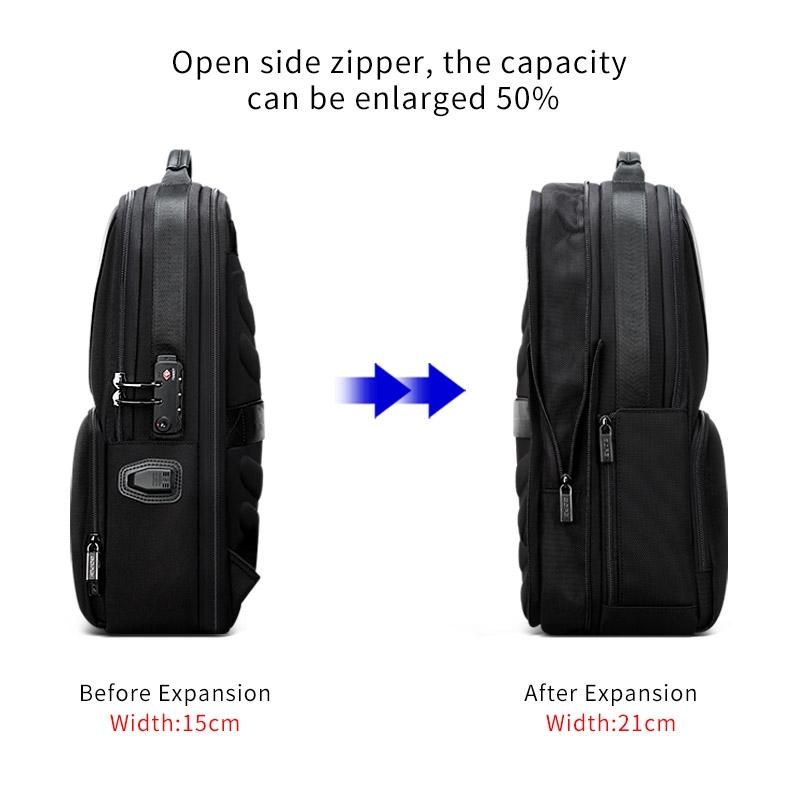 V562-B1856GO-202505291705-11 Anti-theft Waterproof Business Backpack for Travel - 30x15x44cm in Black - Image 12