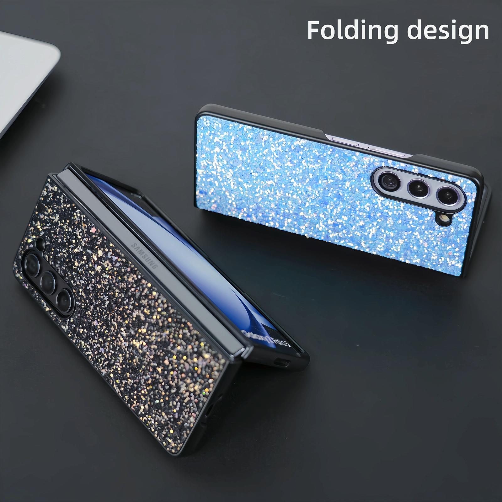 V562-B200371600ADE-202503211441-03 For Samsung Galaxy Z Fold4 5G Foldable Diamond Case - Compact And Stylish - Flash Blue - Image 4