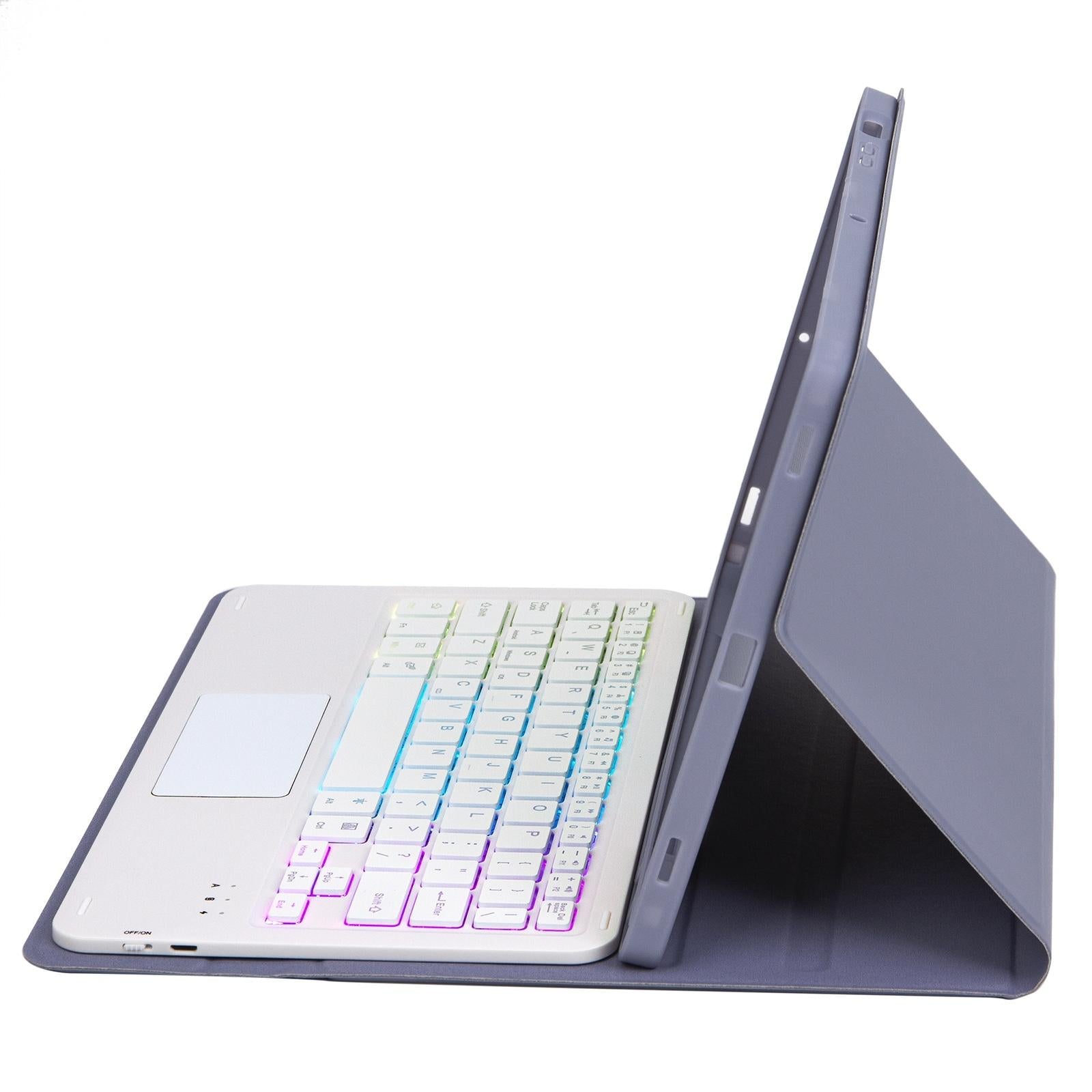 V562-B200610300ADE-202504291846-10 Bluetooth Keyboard Leather Tablet Case For Ipad 10.2 / 10.5 / Air 2019 With Touch Pad & Backlight - Pink - Image 11