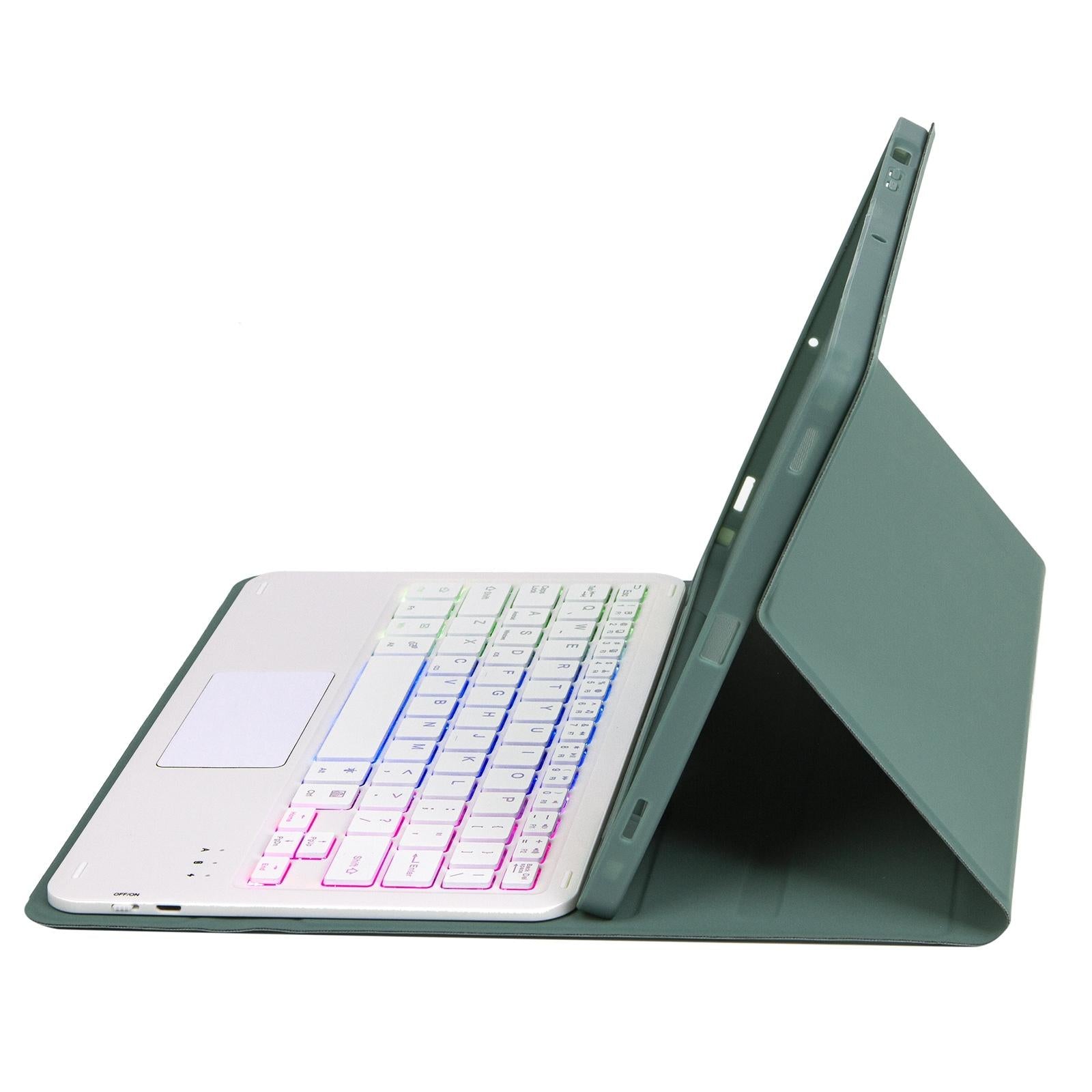V562-B200610300ADE-202504291846-15 Bluetooth Keyboard Leather Tablet Case For Ipad 10.2 / 10.5 / Air 2019 With Touch Pad & Backlight - Pink - Image 16