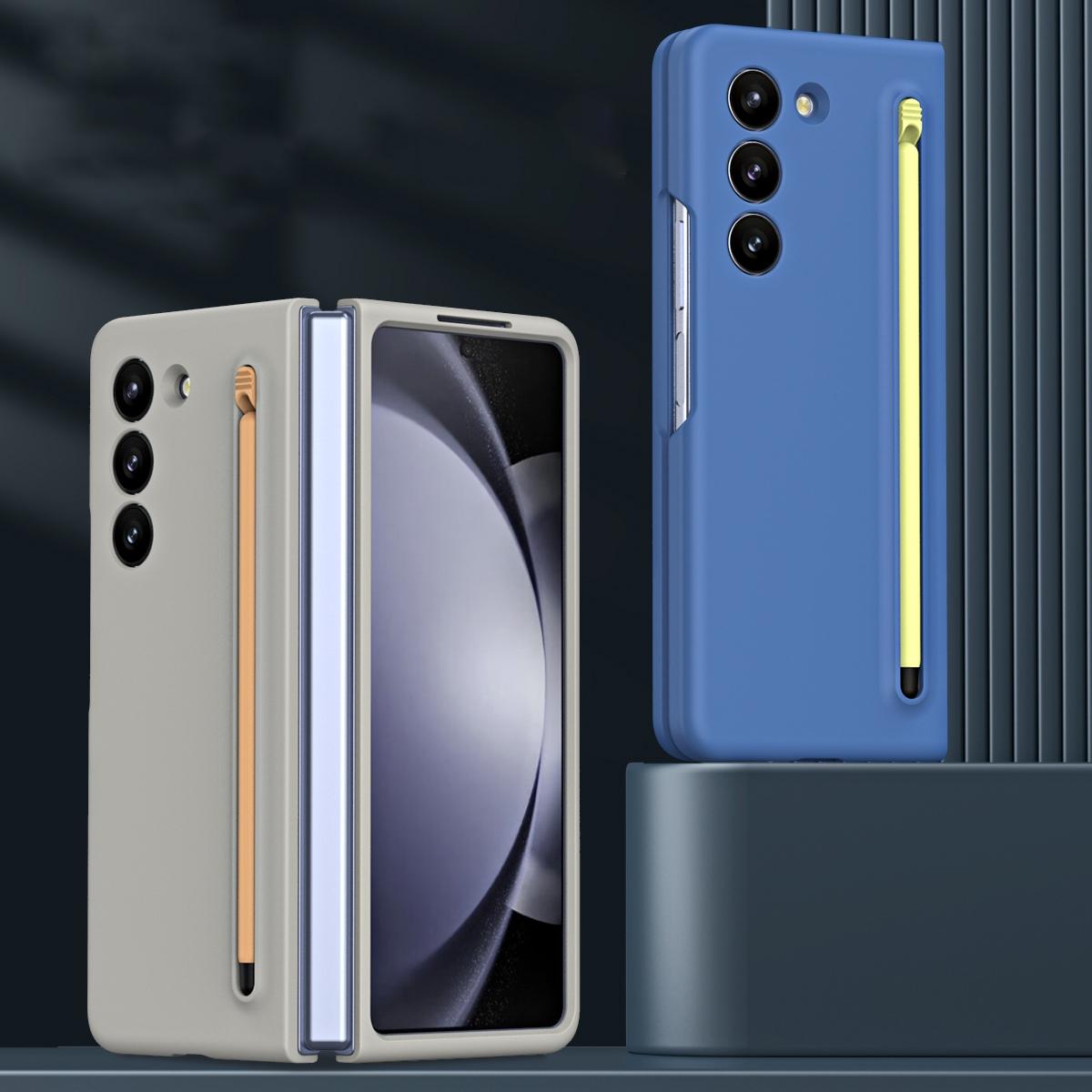 V562-B202663200AYS-202503211326-03 For Samsung Galaxy Z Fold4 5G Enhanced Shockproof Phone Case - Pen Design - Blue - Image 4