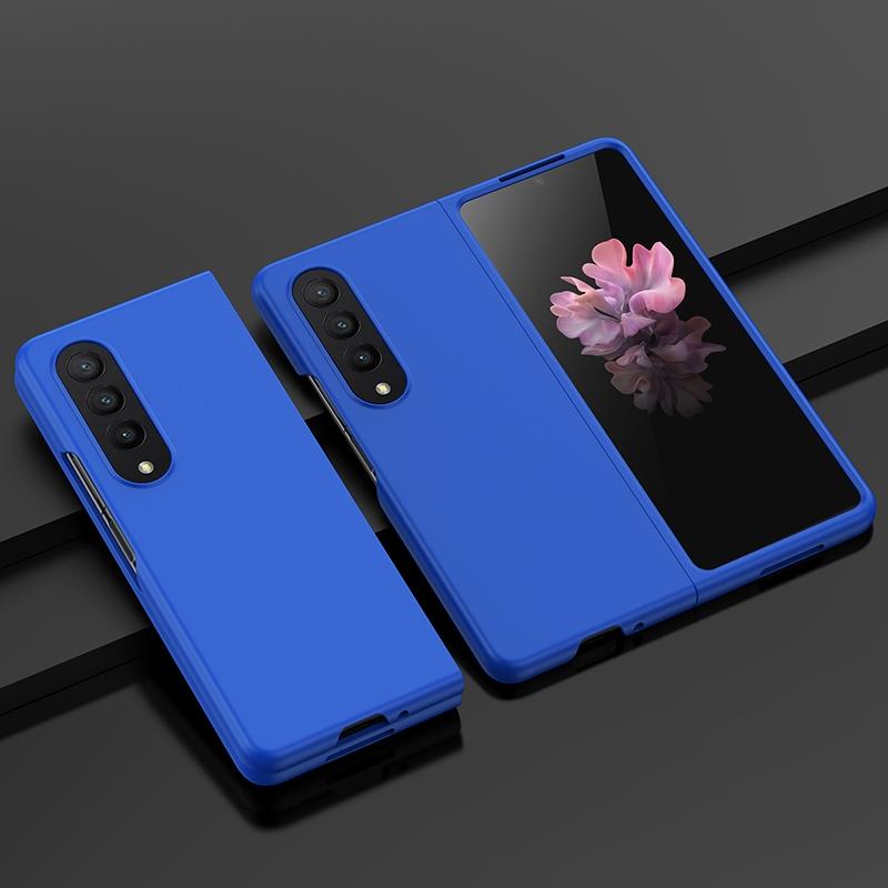 V562-B205451300ADE-202504292035-00 For Samsung Galaxy z Fold4 5G Smooth Skin Phone Case with Big Hole Fuel Injection - Blue - Image 1