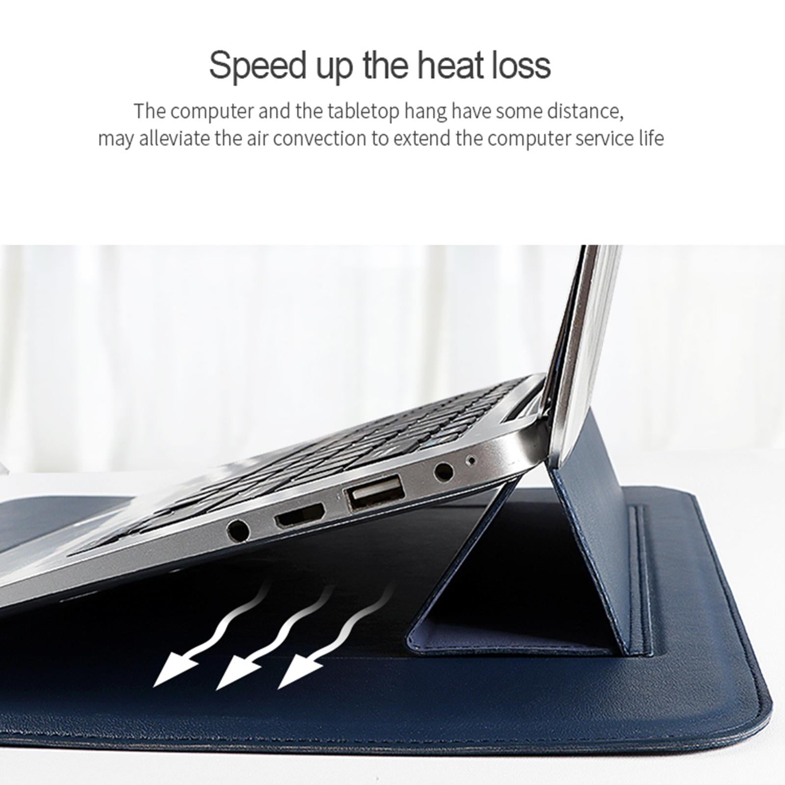 V562-B205967100ADE-202504022042-06 Multifunctional Notebook Liner Bag - Fits 14.1-15.4 Inch - Pu Material - Black - Image 7