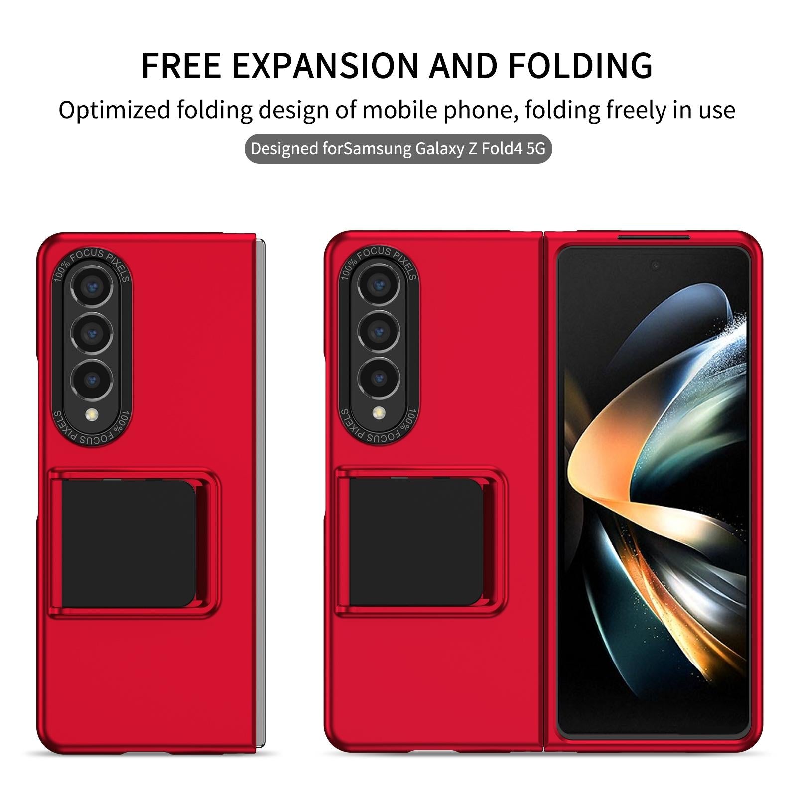 V562-B207223400ADE-202503211440-02 For Samsung Galaxy Z Fold4 5G Foldable 3D Design Phone Case - Red - Image 3