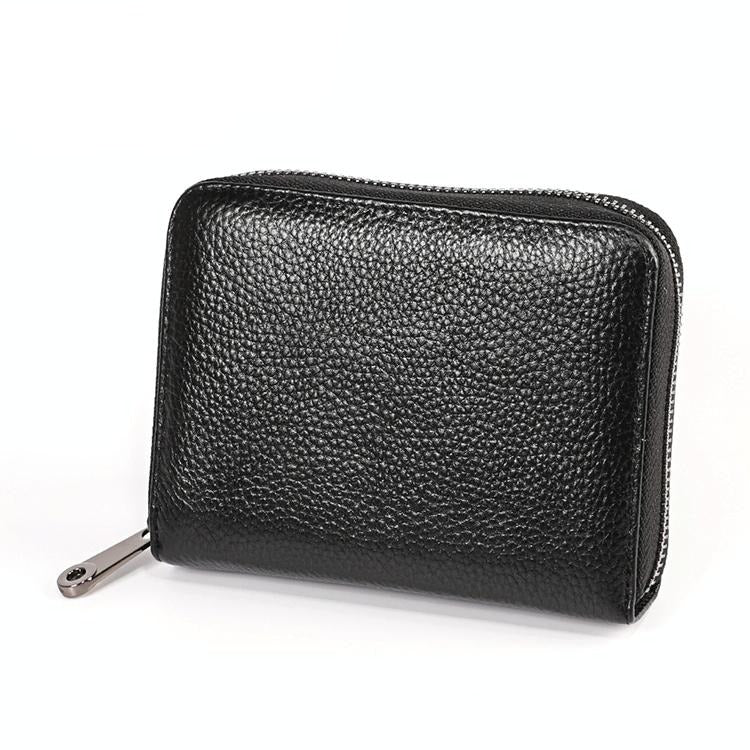 V562-B2610BCC-202504021925-00 Leather Rfid Wallet - Sleek and Secure - Black - Image 1