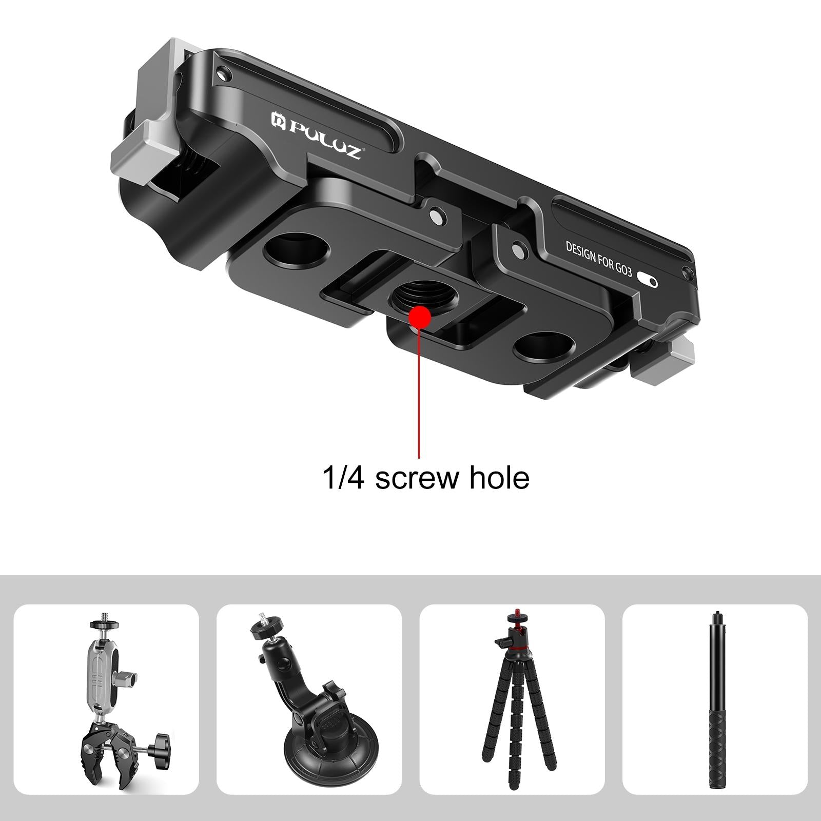 V562-B279UP-220407-04 Aluminum Alloy Quick Release Base for Insta360 Go3 - Magnetic Mount - Image 5