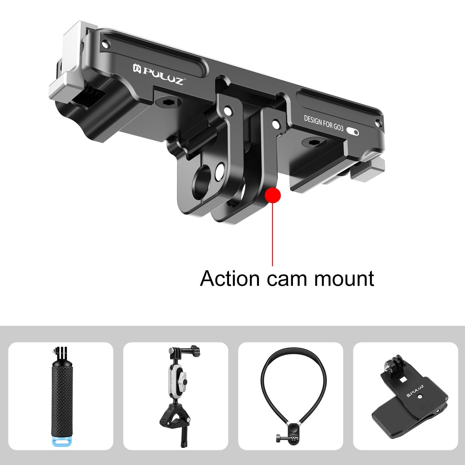 V562-B279UP-220407-05 Aluminum Alloy Quick Release Base for Insta360 Go3 - Magnetic Mount - Image 6