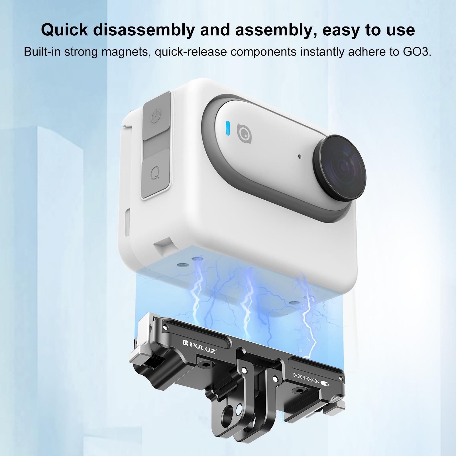 V562-B279UP-220407-06 Aluminum Alloy Quick Release Base for Insta360 Go3 - Magnetic Mount - Image 7