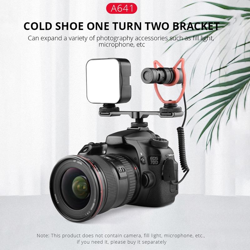 V562-B2831ACD-202503061840-05 Aluminum Dual Cold Shoe Mount Adapter Extension Bracket - Black - Image 6