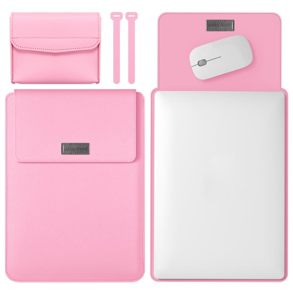 V562-B303402300ADE-202504022046-01 Lightweight Leather Computer Bag - 4-in-1 Portable - Fits 15.4 / 15.6 / 16.1 Inches - Pink - Image 2