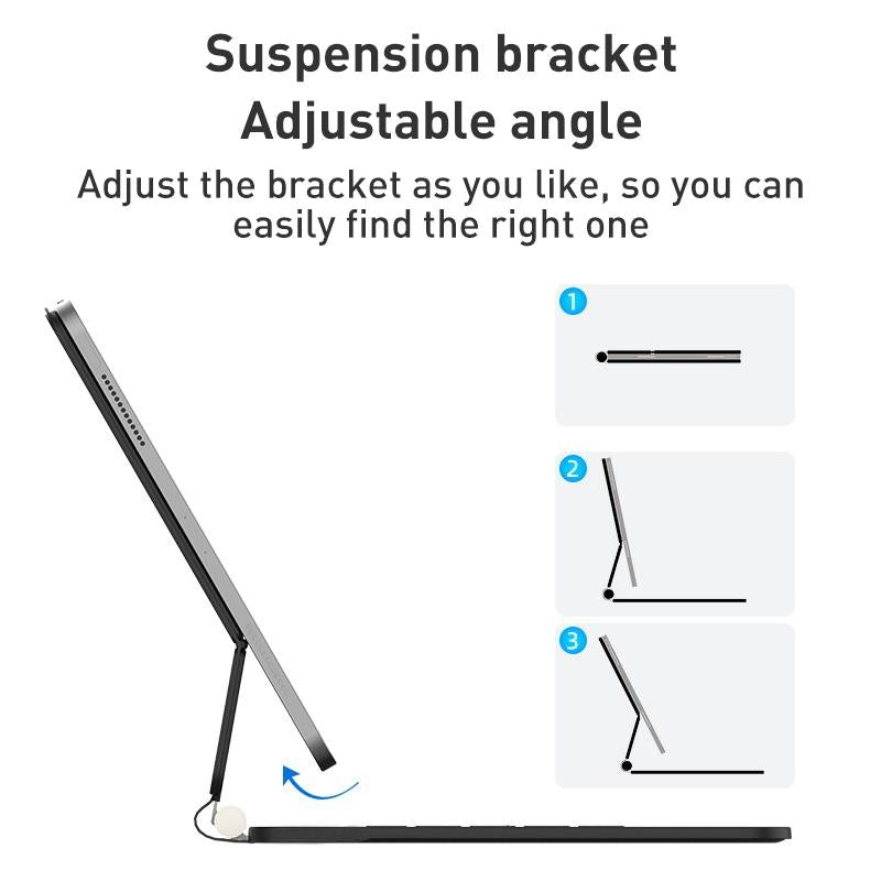V562-B3040ORPI-202504292021-01 Bluetooth Keyboard Leather Case For Ipad Pro 12.9 - Magic Suspended Black - Image 2