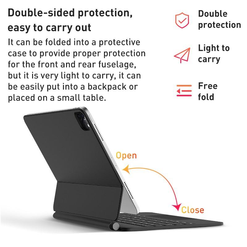 V562-B3040ORPI-202504292021-02 Bluetooth Keyboard Leather Case For Ipad Pro 12.9 - Magic Suspended Black - Image 3