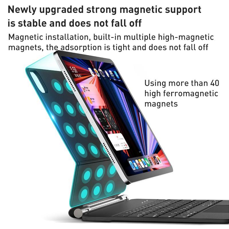 V562-B3040ORPI-202504292021-03 Bluetooth Keyboard Leather Case For Ipad Pro 12.9 - Magic Suspended Black - Image 4