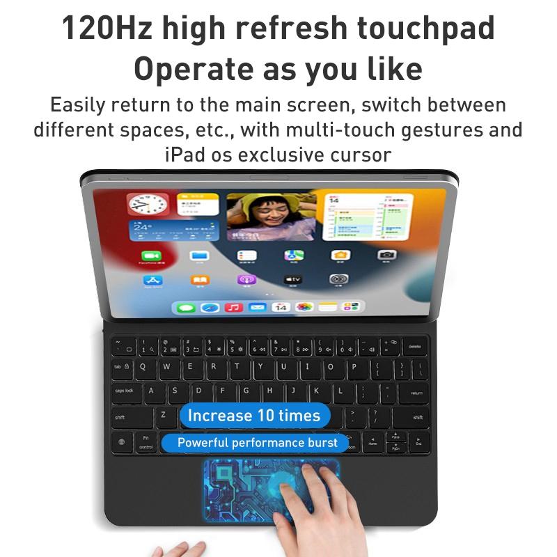 V562-B3040ORPI-202504292021-04 Bluetooth Keyboard Leather Case For Ipad Pro 12.9 - Magic Suspended Black - Image 5